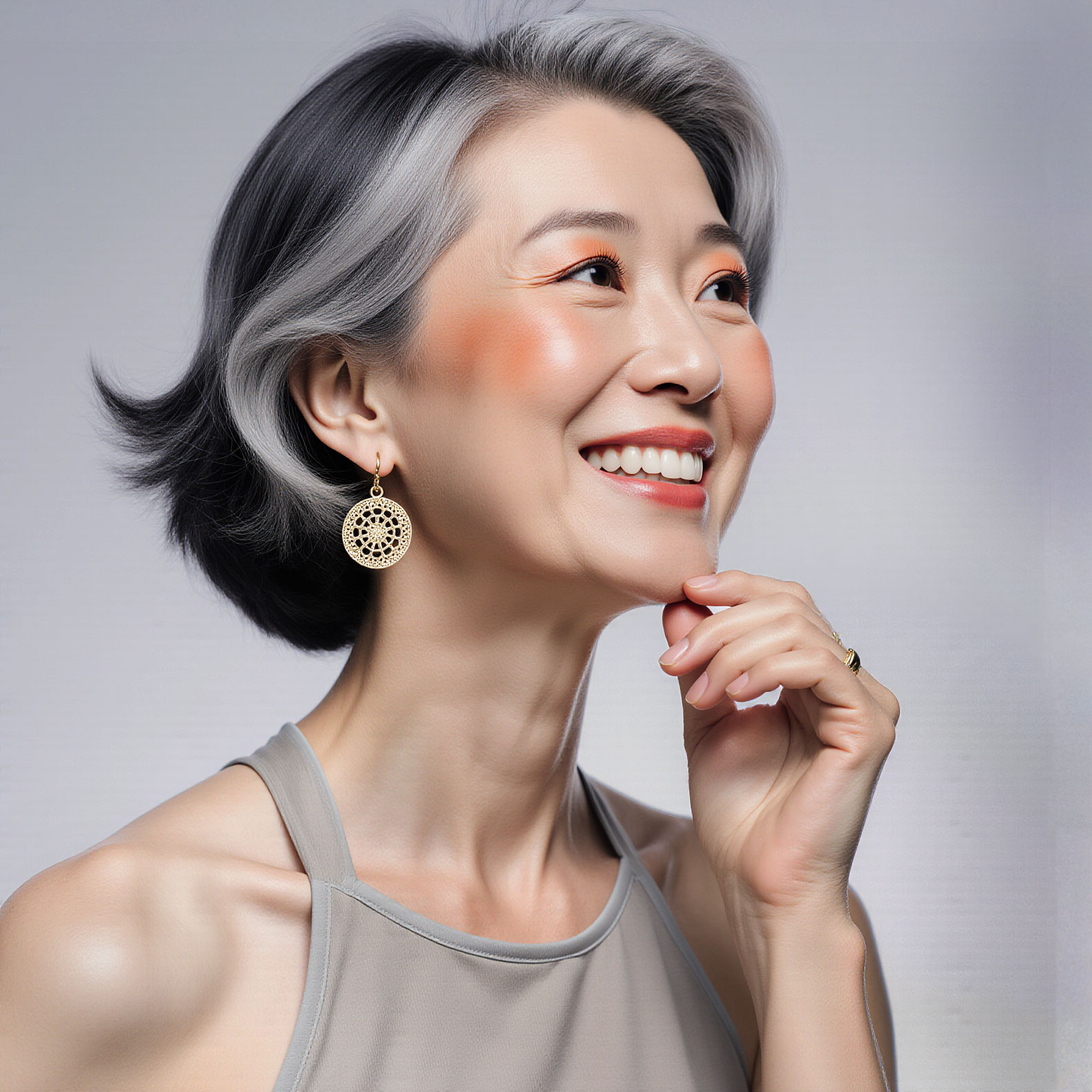 Studio portrait of a woman wearing a sleeveless top photographed in Hollywood, Florida